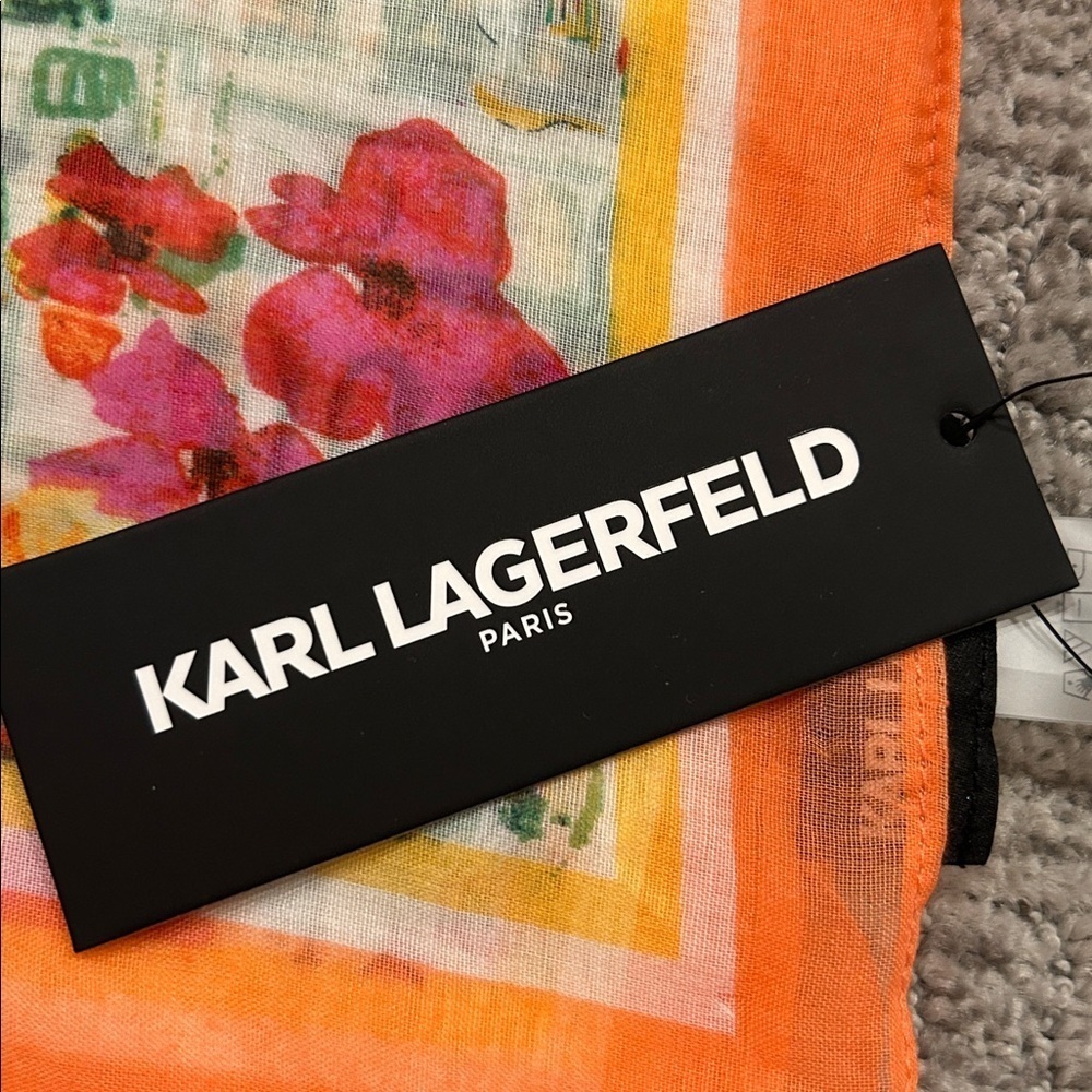 Karl Lagerfeld Multicolor Paris Shawl 6’x3’ - Picture 3 of 5